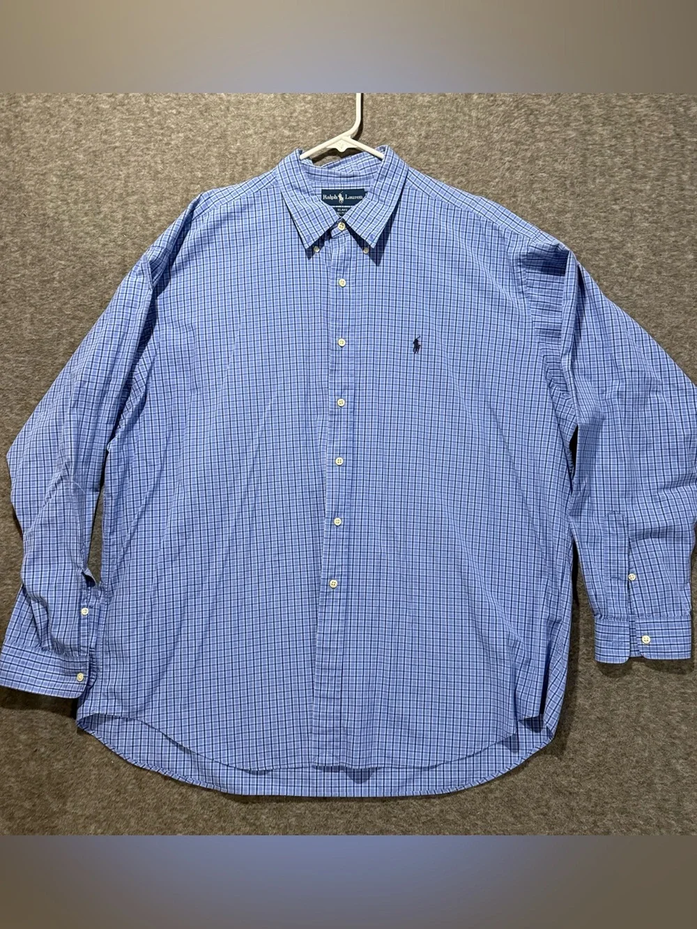 Polo Ralph Lauren Blake Shirt Mens XXL Blue Plaid Button Up Cotton Long Sleeve